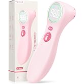 Viproud No-Touch Thermometer for Kids and Adults, 1-Second Reading | Forehead &amp; Object Mode, Fever Indicator, Large Clear LED, Silent Mode, Home Medical, Nurse Accessories, Lifetime Support