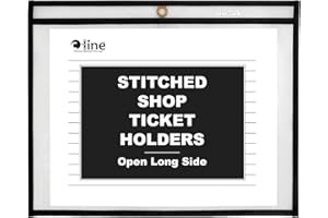 C-Line Stitched Shop Ticket Holders, Both Sides Clear, Open Long Side, 11 x 8.5 Inches, 25 per Box (49911)
