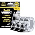 Scotch-Mount Multi-Purpose Gel Tape, Double-Sided Tape for Heavy Duty Applications, Removable Mounting Tape, Nano Tape, Water-Resistant Clear Mounting Tape, Holds up to 20 lbs, 3-Pack