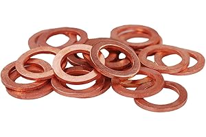 HIFROM 25pcs M12 Copper Washers Flat Ring Sump Plug Oil Seal Gasket Sealing Fitting Washers