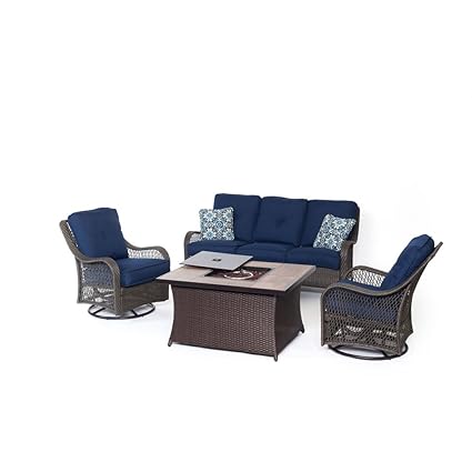 Amazon Com Hanover Orleans 4 Piece Outdoor Patio Conversation Set