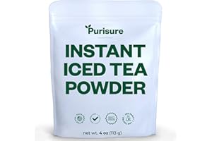Purisure Unsweetened Iced Tea Powder, Instant Black Tea, Real Black Leaves, Powdered Iced Unsweetened with Zero-Calories, Sugarless Instant Tea, 4 oz, 192 Serving Pack
