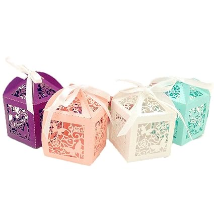 Decorative Boxes Meizoken 50pcs Lot Red Wedding Candy Box