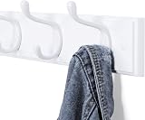 SONGMICS Coat Rack Wall Mounted 4 Dual Hooks White LHR23WT view 8
