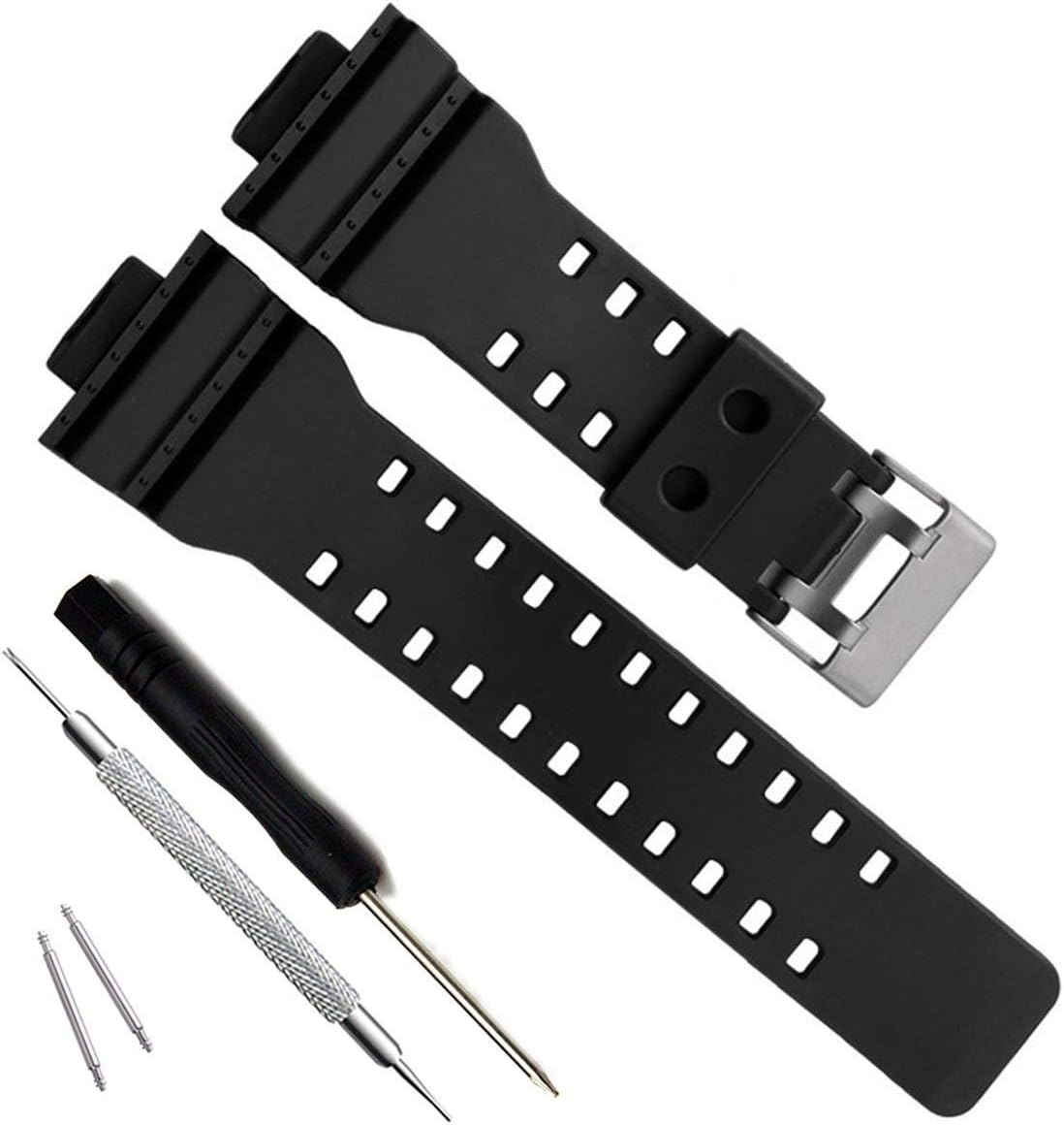 OliBoPo Natural Resin Replacement Watch Band Strap for Casio Mens G-Shock GD120/GA-100/GA-110/GA-100C