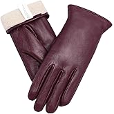 Orrpally Women Leather Gloves Touch Screen Texting Driving Gloves Winter Leather Warm Gloves