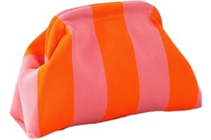 Voeveg Cloud Dumpling Bag Beach Woven Clutch Purses for Women Casual Dumpling Purse Bags Crochet Handbag Cute Summer Purse