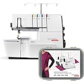 Bernette B64 Airlock Serger Overlocker with Air Threading | 1300SPM, 16 Stitches, Free Arm, LED Light, Free Hand System | 6 Overlock Foot Kit Extension Table