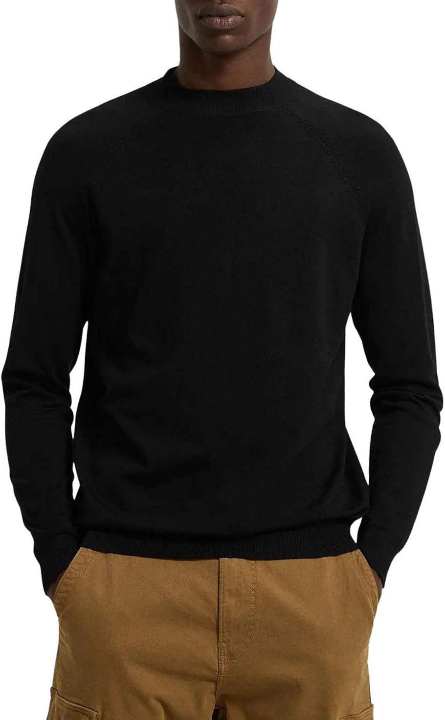 Secret Label Ex Zara Mens High Crew Neck Smooth Knit Top Jumper Amazon