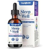 LIQUIDHEALTH Sleep Well Natural Sleep Aid Melatonin Drops - Better Sleep &amp; Mood, Relax &amp; Calm Mind, Fall Asleep Faster Stay Asleep Longer - Made in USA, Vegan, Sugar-Free, Drug Free, Non-GMO (2 oz)