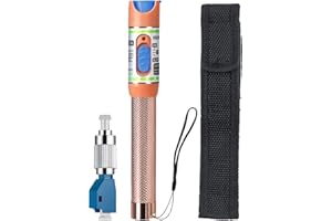 Duogalia Visual Fault Locator 30mW 30KM,VFL Fiber Optic Tester with Single Mode 9/125um FC to LC Adapter, Fiber Light Tester for Fiber Network Cable Test(Golden Blue)