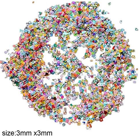 3mm 60g/2.16oz Colorful Manicure Glitter Confetti,For Party Decoration,DIY Crafts,Premium Nail Art Etc