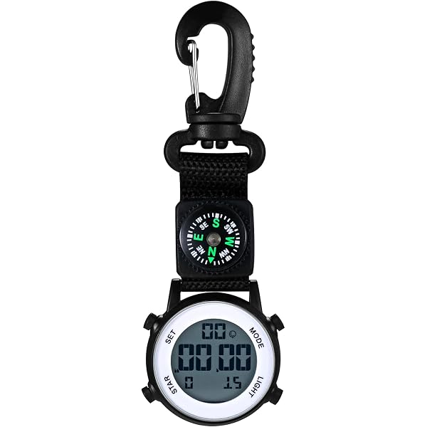 Montre à Mousqueton Numérique Avec Boussole - Acier Inoxydable - Pour Sports, Infirmières, Médecins - 2