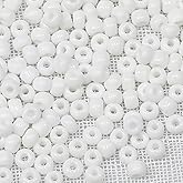 Tibaoffy Size 6/0 Crafts Glass Seed Beads 4mm White Beads for Jewelry Making (Total About 100g About 1200pcs)