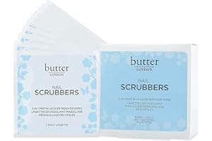 Butter LONDON Nail Polish Remover Pads, Nail Scrubbers - 2-in-1 Prep & Lacquer Remover Nail Wipes - Travel-Friendly Gel Fingernail Polish Remover - Cruelty-Free, Paraben-Free & Gluten-Free