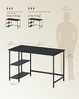VASAGLE Computer Desk 120x60 cm with Left or Right Shelves Ebony Black LWD047B16 view 6