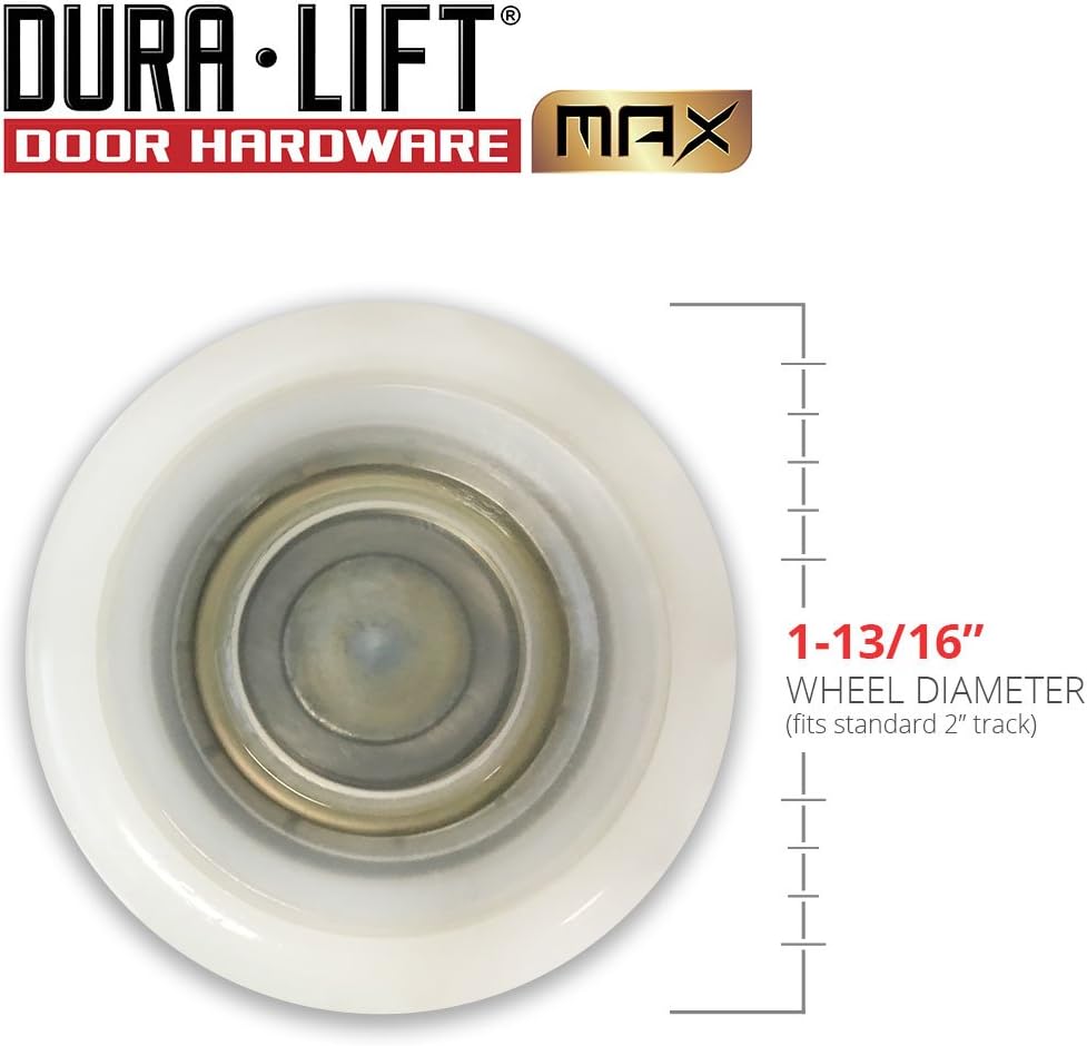 DURA-LIFT Ultra-Life MAX 2" Sealed 6200ZZ Bearing Nylon Garage Door Roller, 4" Stem, Pack of 10: Home Improvement