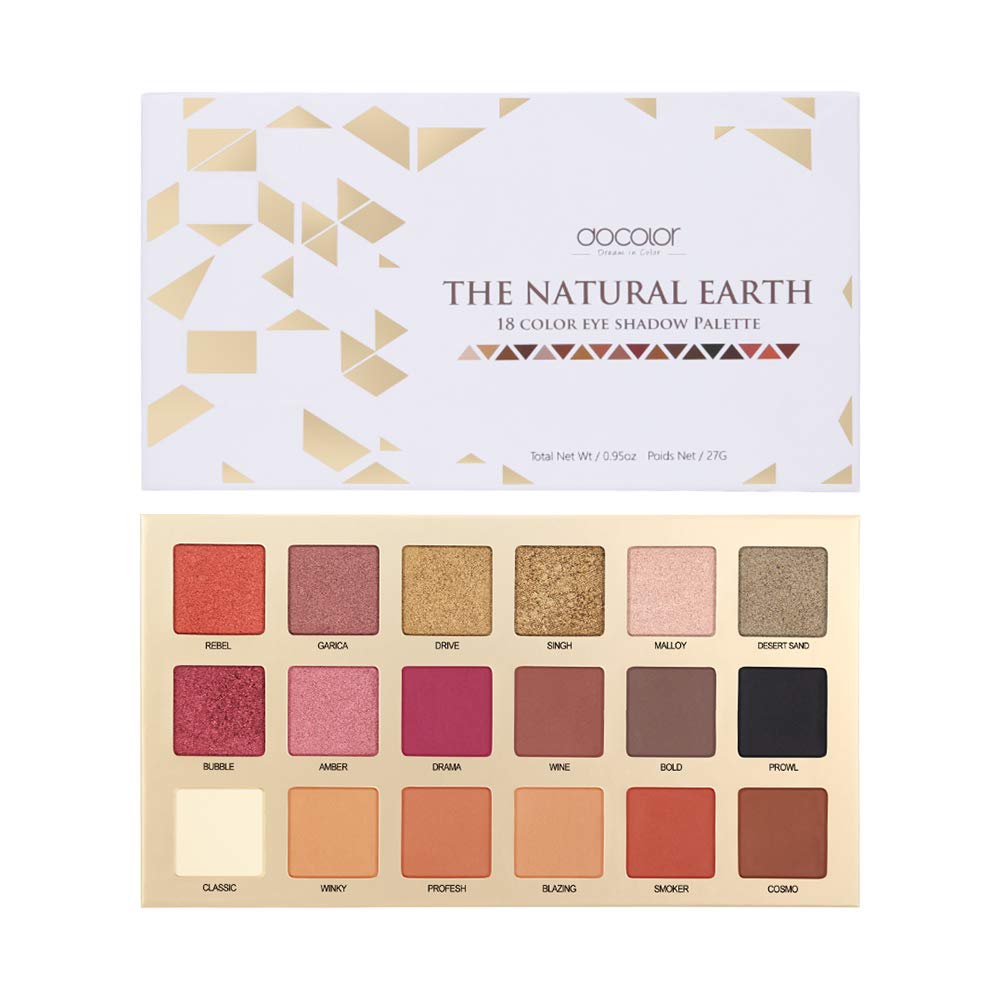Docolor Eyeshadow Palette 18 Colors Eye Shadow Matte Glitter Waterproof Pigmented Makeup Palette