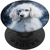 White Poodle Puppy Portrait PopSockets Adhesive PopGrip