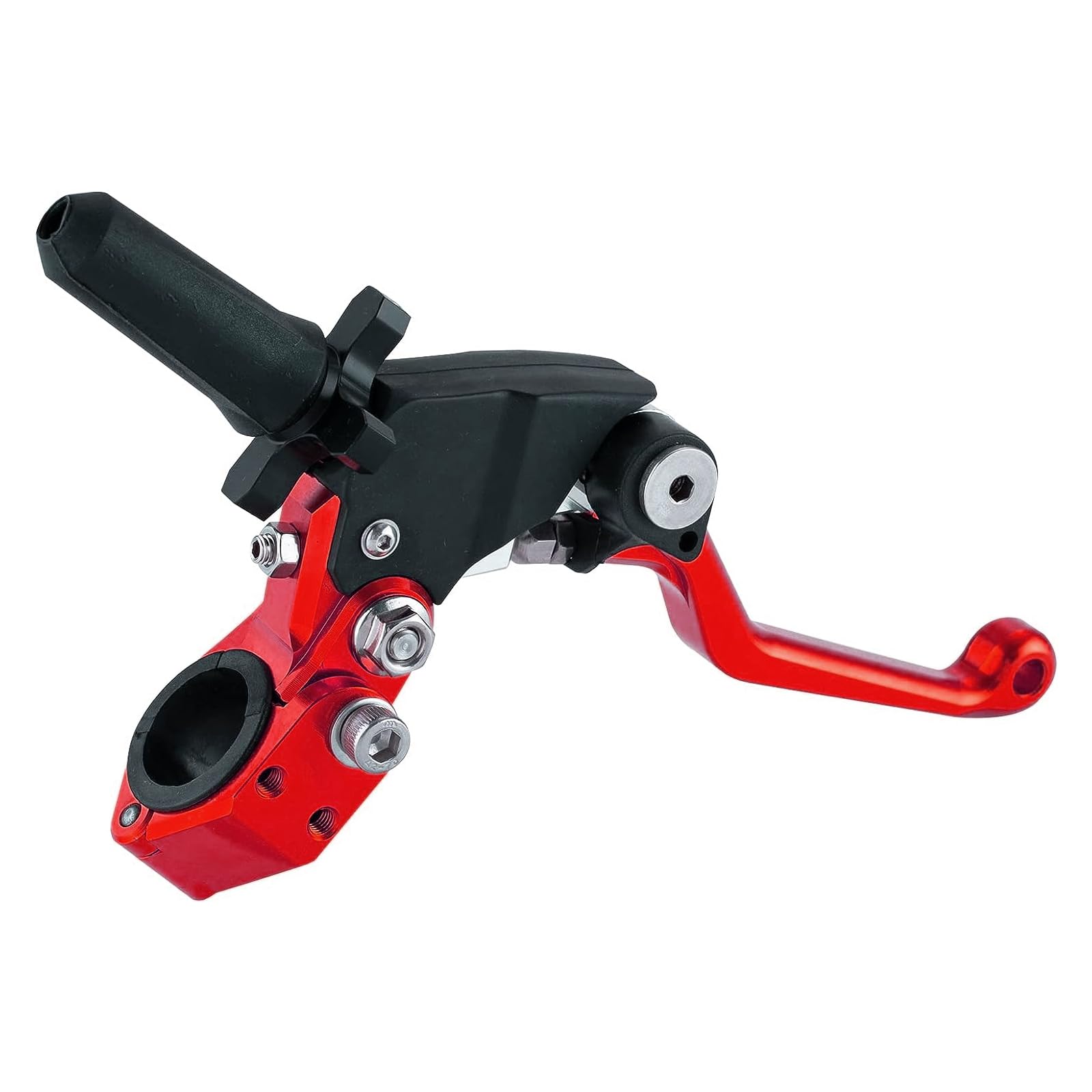 Photo 1 of PRO CAKEN 7/8" 22mm Universal Motorcycle Aluminum 360 ° Alloy Foldable Clutch Handle Motorcycle Clutch Handle with Mounting Seat for Motorcycle Street Sport Dirt Pit Mini Bikes Scooter ATV-Red