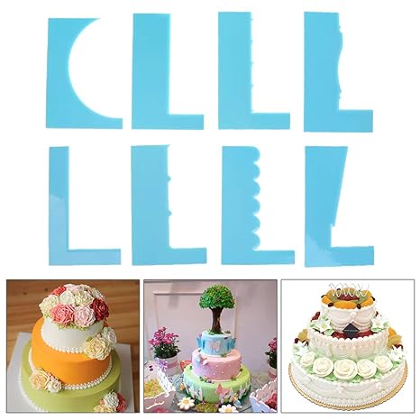bhty235 8 Stück/Set Cremeschaber Kuchen Werkzeuge DIY Fondant Schaber Backwaren Soft Edge Multifunktionale Pastell Backgeschi