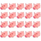 HAKACC 20 PCS Mini Squeeze Pig, Rubber Squeaky Pigs, Pink | Bath Toys, Summer Water Floating, Party Favors, Baby Shower Gifts