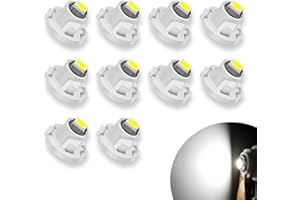 awlbed 10 PCS Car T4.2 Instrument Desk Lamp, 0.39" x 0.27" 12V IP65 Waterproof 3030 Chip LED Super Bright A/C Indicator Light, 50000H Energy-saving Long-life Bulb, Universal for Most Cars (White)