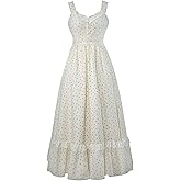 Vibsion Womens Vintage Floral Print Corset Dress Spaghetti Strap Dress