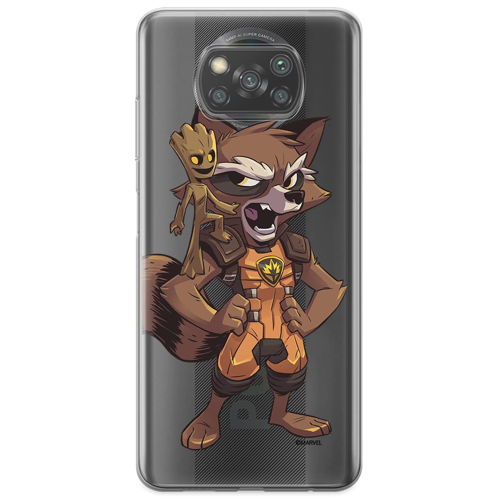 ERT GROUP mobile phone case for Xiaomi POCOPHONE X3 original and officially Licensed Marvel pattern Guardians of the Galaxy 018 adapted to the shape of the mobile phone, partially transparent