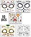 10 Packs Day of the Death Halloween Temporary Face Tattoos, Families Sugar Skull Black Skeleton Web Full Face Mask Tattoos for Party Favor Supplies