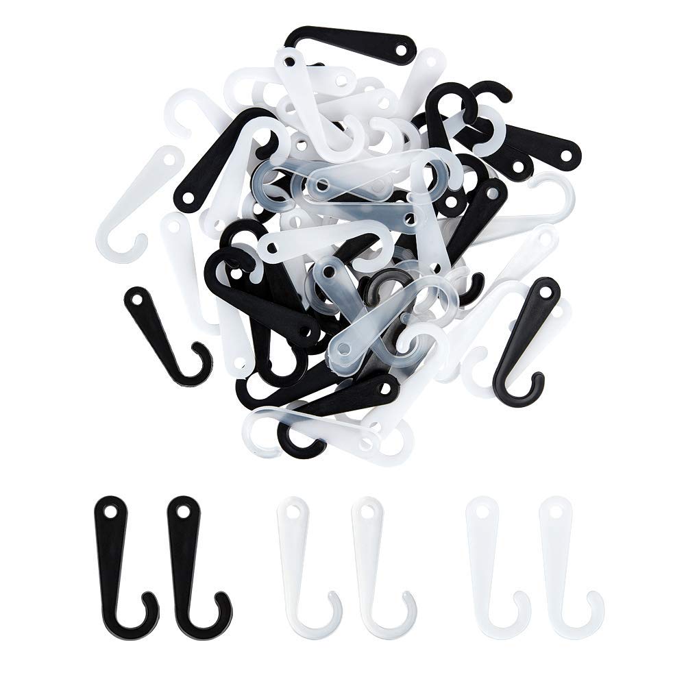 OLYCRAFT 600Pcs Sock Display Hooks J-Hooks 43mm Plastic J-Hooks 3 Colors Sock Display Holder Plastic Socks Displays for Socks Retail Displays Hanger