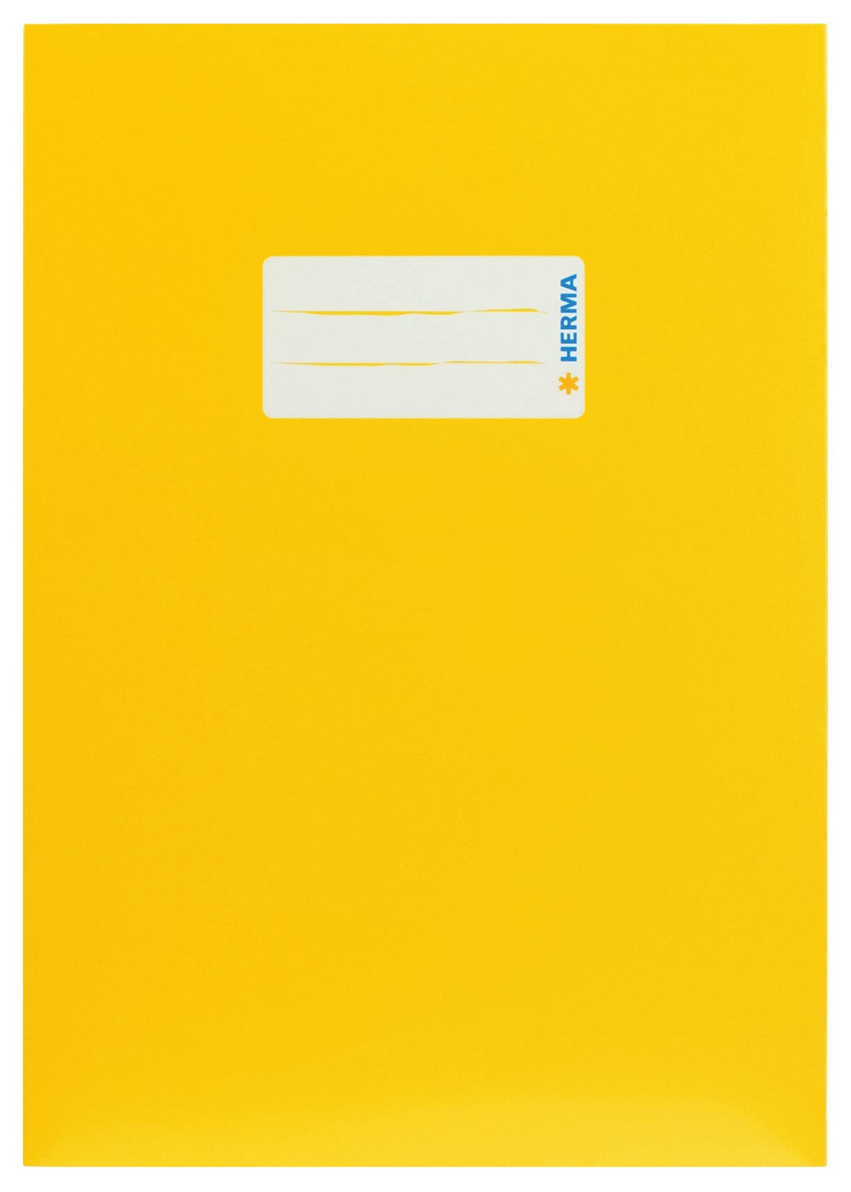 HERMA 19760 Notebook Covers A5 Cardboard Yellow, Pack of 10, Notebook Covers with Labelling Field Made of Sturdy and Extra Strong Paper, Notebook Cover Set for School Notebooks, Coloured — image 1