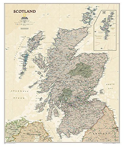 National Geographic: Scotland Executive Wall Map - Laminated (30 x 36 inches) (National Geographic Reference Map) by National Geographic Maps - Reference