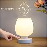 ONEWISH Touch Bedside Table Lamp 3 Way Dimmable Opal Glass Shade 6W LED view 2