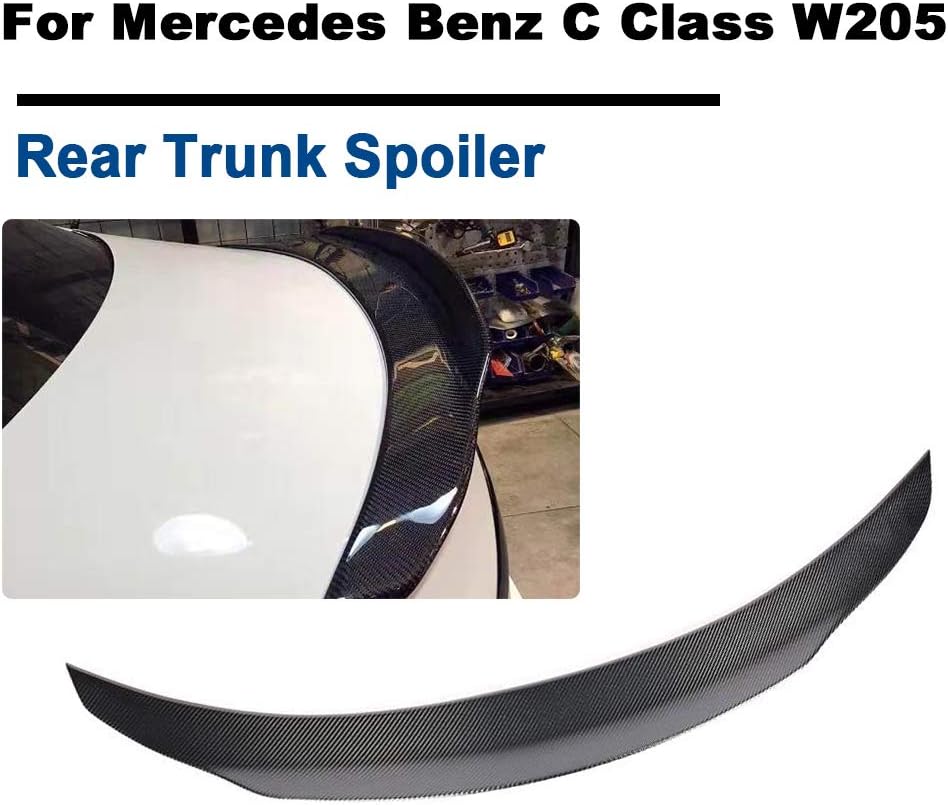 TGFOF Fits C Class W205 C180 C200 C250 C300 C400 C63 AMG Sedan 2015-2019 Carbon Fiber Rear Trunk Boot Spoiler Wing Lid Bodykit Lip
