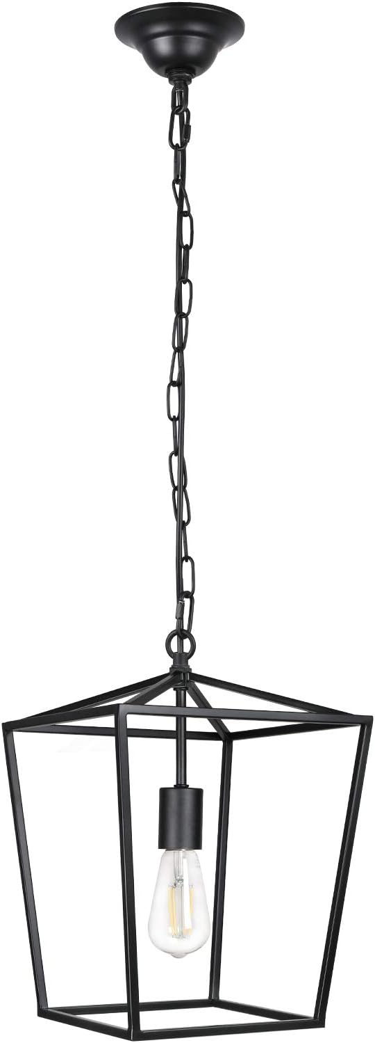 Paragon Home Pendant Light Hanging Lantern Lighting Fixture for Kitchen and Dining Room, Industrial Retro Iron Chandelier Fixture,E26 Base, Black (Bulbs Not Included): Home Improvement