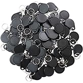 ETEKJOY 100PCS 13.56MHz RFID Key Fob Proximity IC Card ISO14443A Token Tag for Electronic Smart Door Lock, Compatible with MIFARE Classic 1K Card M1, Read-Only (Black)