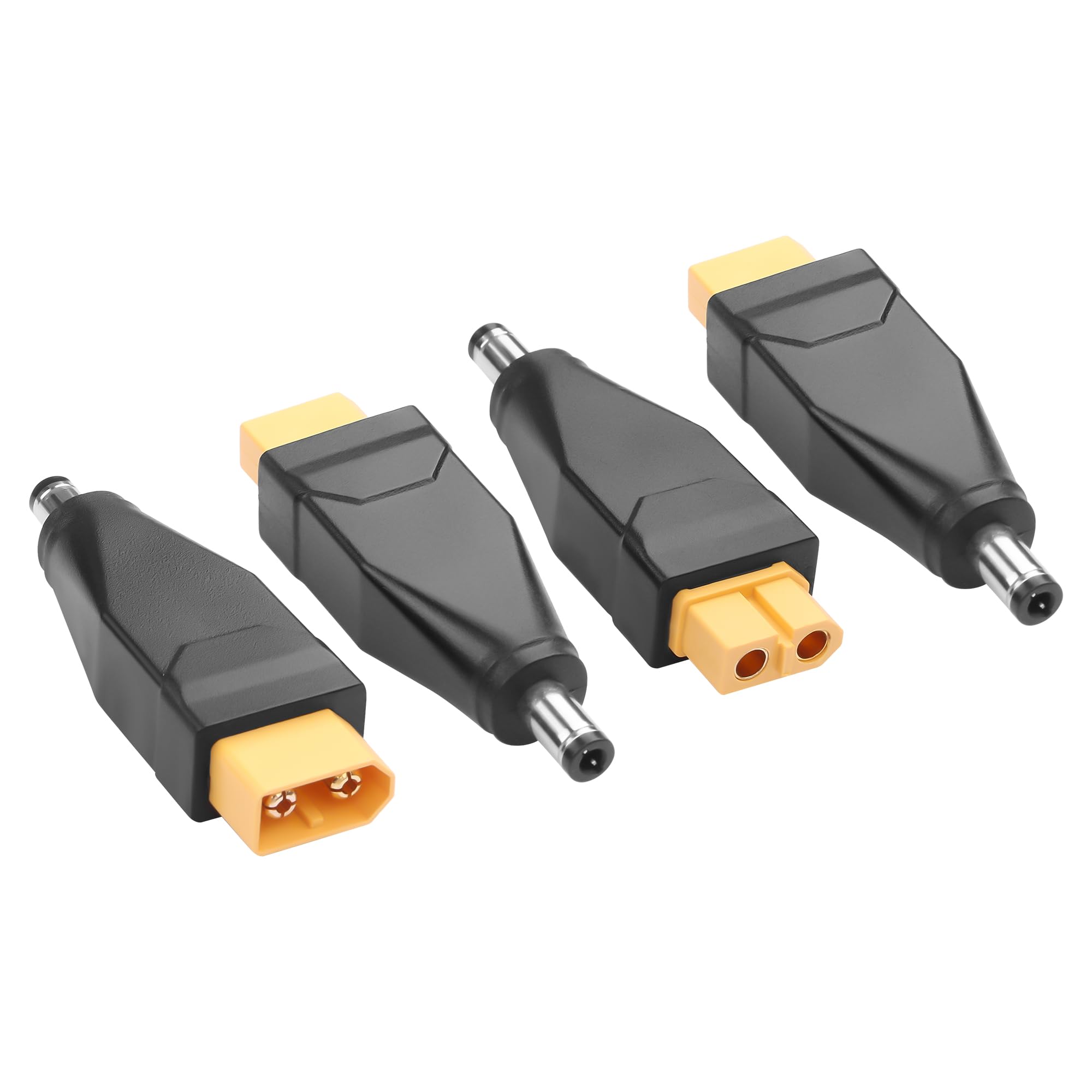JSADZKJ XT60 to DC5521 Power Adapter (4-Pack),XT60 Male/Female to DC5.5x 2.1mm Male Converter,XT60 to DC5521 Solar Panel Power Adapter for Drones/Aerial Equipment/LED Lights