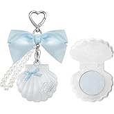 Flower Knows Shell's Jewel Highlighter Balm,Cute Bag Charm Keychain,Glitter Pearly Highlighter Makeup,Natural Glow Finish,Long Lasting Face Illuminator,Gift for Women,Girls,0.11 oz(Blue Tears)