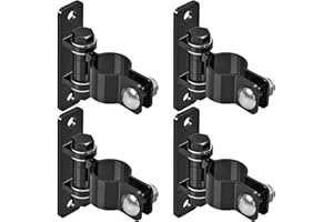 Insaga Gate Hinges Heavy Duty Carbon Steel Chain Link Fence Parts Electroplated Finish, Removable Bolts for Wall Mount, Fits 1-5/8'' Outer Diameter Pipes/Posts for Farm, Fence Gate (4Pack, Black)