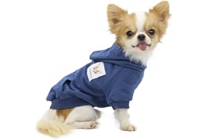 LOPHIPETS Dog Cotton Hoodies Sweatshirts for Small Dogs Chihuahua Puppy Clothes Cold Weather Coat-Navy/S