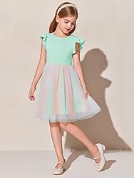 Haloumoning Girls Tutu Dress Ruffle Short Sleeve