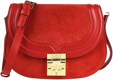 red mcm bag
