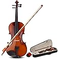 GODECOR 4/4 Acoustic Violin, Full Size Acoustic Violin Set for Beginner Adults Teens with Case,Bow, Rosin (Natural)