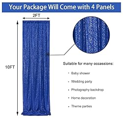 Outpain Royal Blue Sequin Backdrop Curtain for