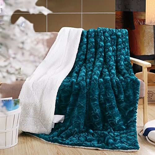 Amazon.com: dark teal throw blanket