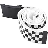 Pssopp Checkerboard Waistband Black White Belt Casual Waistband for Women Men