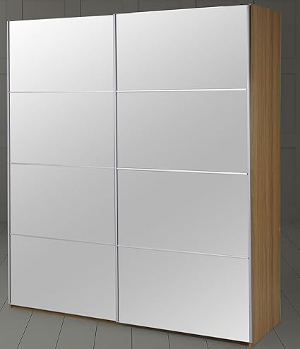 Tesco New Smith Slider Mirrored Double Sliding Wardrobe 2 Door 2