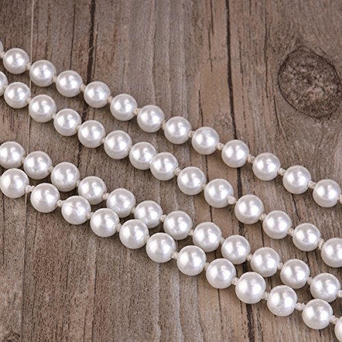Tinksky Fake Pearls Necklace Tinksky Retro Pearls Long Necklace Chain for Party Favors Costume Necklace, Mother's Day gift for women girls