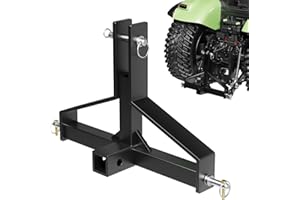 GarveeTech 3 Point 2 in Trailer Hitch Receiver Heavy-Duty for Category 1 Tractors Compatible with Kubota, BX, LM25H, WLM Tractor, NorTrac, Yanmar, Kioti, Cat (3 Point Hitch-Black)